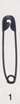 Black Safety Pins Size #1