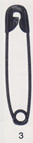 Black Safety Pins Size #3